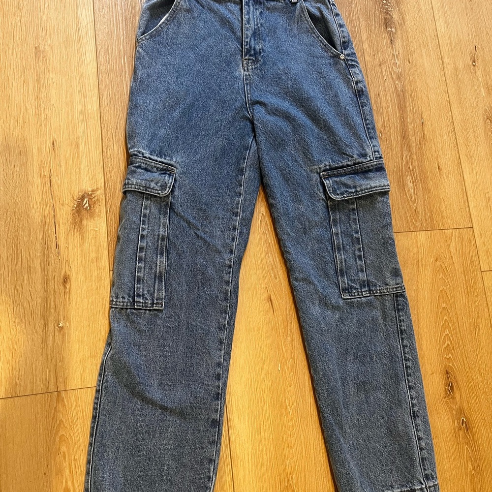 Blue Denim Cargo Pants